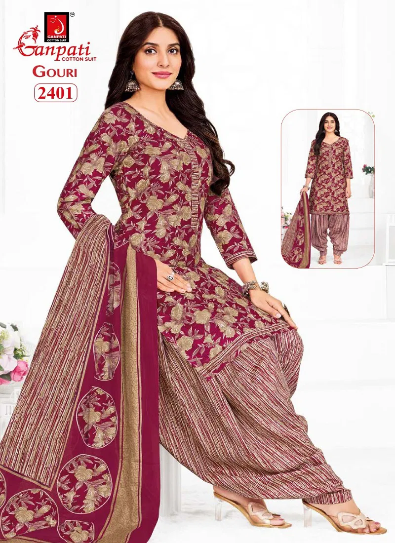 Gouri Vol 10 By Ganpati Heavy Cotton Printed Dress Material Wholesale Online